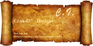 Czakó Ibolya névjegykártya